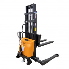 Semi-Electric Straddle Stacker 2200 LB. 118" Lift Semi-Electric Forklifts Stackers With Adj. Forks & Legs